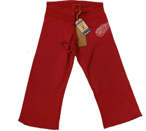 Achetez le pantalon de survêtement capri rouge coupé pour femmes de la marque rétro Detroit Red Wings - Sporting Up