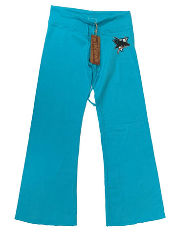 Pantalones deportivos con cordón y borde crudo de color verde azulado para mujer de la marca retro San jose Sharks - sporting up