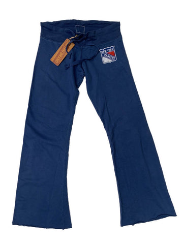Shop New York Rangers Retro Brand WOMEN'S Blue Raw Edge Drawstring Sweatpants - Sporting Up