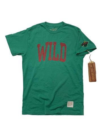 Shoppa minnesota wild retro märke grön "wild" kortärmad t-shirt - sportig upp