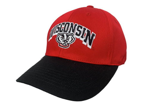 Shop Wisconsin Badgers Captivating Headwear Red Black Structured Adj. Strap Hat Cap - Sporting Up