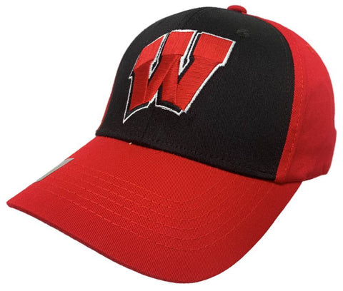 Wisconsin Dachs fesselnde Kopfbedeckung schwarz rot strukturiert adj. Mütze mit Riemen – sportlich