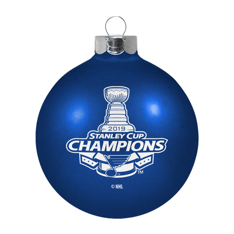 Shop St. Louis Blues 2019 Stanley Cup Champions Blue Glass Ball Christmas Ornament - Sporting Up