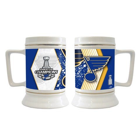 Shop St. Louis Blues NHL 2019 Stanley Cup Champions Team Colors Ceramic Beer Stein - Sporting Up