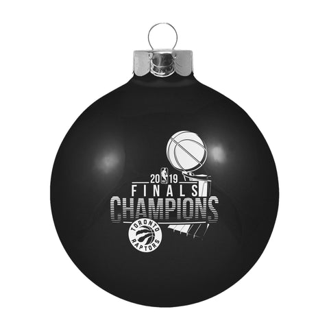 Ornement de Noël en boule de verre noir des champions de la finale des Raptors de Toronto 2019 - faire du sport