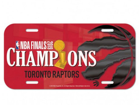 Couverture de plaque d'immatriculation en plastique Wincraft des champions de la finale 2019 des Raptors de Toronto - Sporting Up