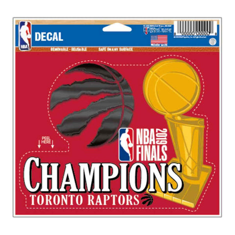 Compre calcomanía multiusos WinCraft de campeones de las finales de 2019 de los Toronto Raptors (4,5 x 5,75 pulgadas) - Sporting Up