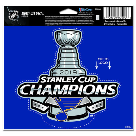 Shop St. Louis Blues 2019 Stanley Cup Champions WinCraft Multi-Use Decal (4.5"x5.75") - Sporting Up