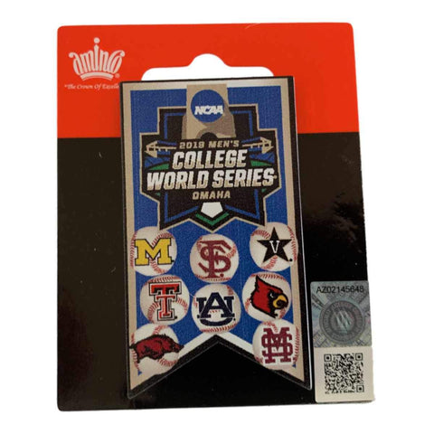 Shop 2019 NCAA Men's College World Series CWS 8 Team Aminco Metal Banner Lapel Pin - Sporting Up
