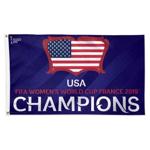 United States USA Women's Soccer Team 2019 World Cup Champions Deluxe Flag - Sporting Up
