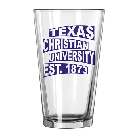TCU Horned Frogs NCAA Boelter Brands "Est. 1873" Clear Pint Glass (16oz) - Sporting Up