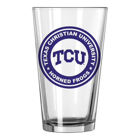 TCU Horned Frogs NCAA Boelter Brands Circle Logo Clear Pint Glass (16oz) - Sporting Up