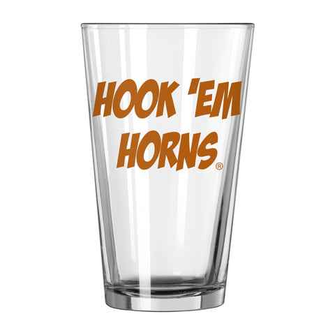 Shop Texas Longhorns NCAA Boelter "Hook 'Em Horns" Clear Pint Glass (16oz) - Sporting Up