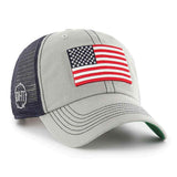 Operation Hat Trick OHT American Flag 47 Brand Gray Trawler Mesh Relax Hat Cap - Sporting Up