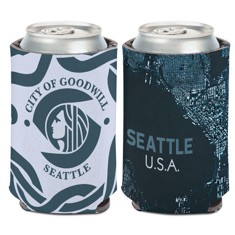 Enfriador de latas de bebida de neopreno WinCraft "Ciudad de buena voluntad" de Seattle Washington - Sporting Up