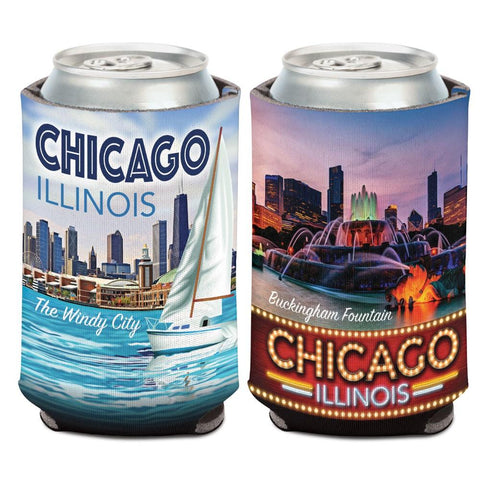 Boutique Chicago Illinois The Windy City Buckingham Fountain Wincraft Drink Can Cooler - Sporting Up