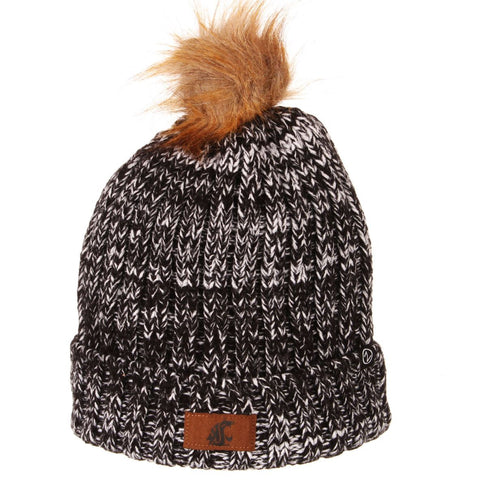 Shop Washington State Cougars WOMEN'S "Gracie" Faux Fur Poofball Knit Beanie Cap - Sporting Up