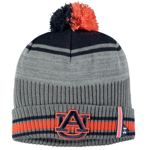Auburn Tigers Under Armour 2019 Sideline Pom Cuffed Knit Beanie Hat - Sporting Up