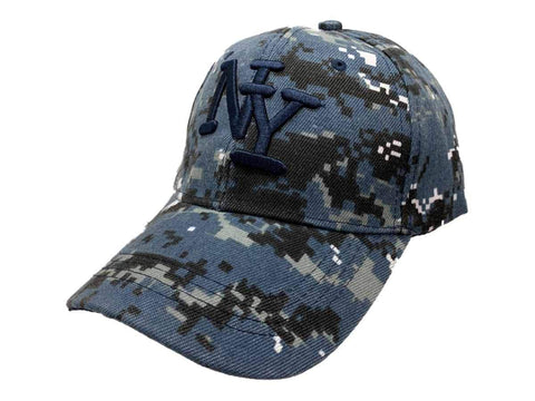 Shop New York "NY" XM Blue Digital Camo Structured Adjustable Strap Hat Cap AA681 - Sporting Up