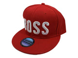 Boss XM Red & White Structured Adjustable Snapback Flat Bill Hat Cap - Sporting Up