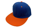 Royal Blue & Orange XM Structured Adjustable Snapback Flat Bill Blank Hat Cap - Sporting Up
