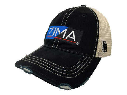 Shop Zima Coors Brewing Company Retro Brand Black Distressed Mesh Snapback Hat Cap - Sporting Up