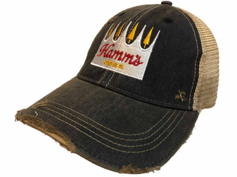 Handla Hamm's Beer Brewing Company Retro Brand Distressed Mesh Snapback Hat Cap - Sporting Up