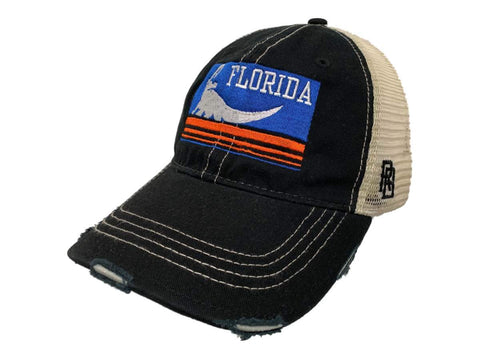 Shop Florida Gators Retro Brand Black Vintage Distressed Mesh Snapback Hat Cap - Sporting Up