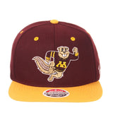 Minnesota Golden Gophers Zephyr Two-Tone Structured Snapback Flat Bill Hat Cap - Sporting Up