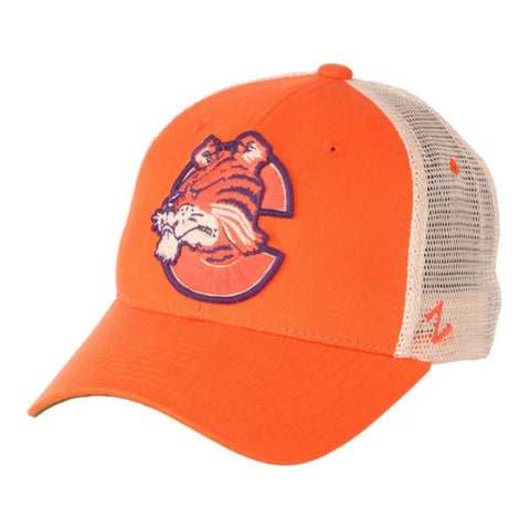 Boutique Clemson Tigers Zephyr Orange "Reload" Vault C Tiger Logo Mesh Snapback Hat Cap - Sporting Up