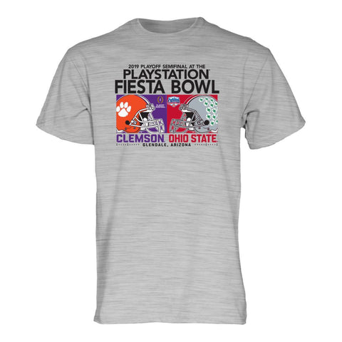 Shop Ohio State Buckeyes Clemson Tigers 2019 CFP Fiesta Bowl "Headbutt" Gray T-Shirt - Sporting Up