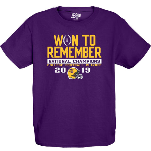 Camiseta juvenil "Won to Remember" de los campeones nacionales de fútbol LSU Tigers 2019-2020 - Sporting Up