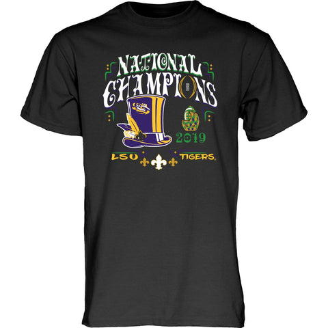 Lsu Tigers 2019-2020 Champions nationaux de football T-shirt noir de la Nouvelle-Orléans - Sporting Up