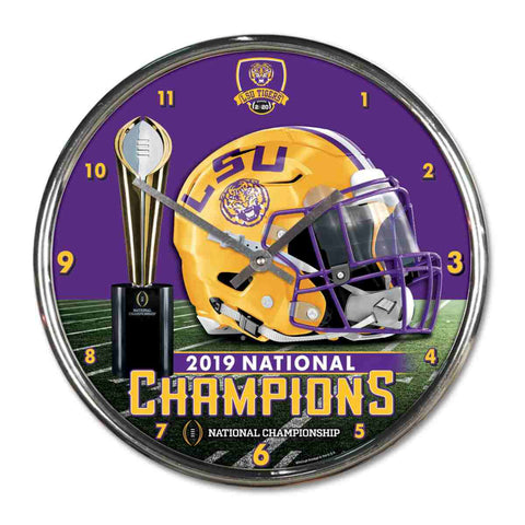 LSU Tigers 2019-2020 CFP National Champions WinCraft Chrome Clock (12") - Sporting Up