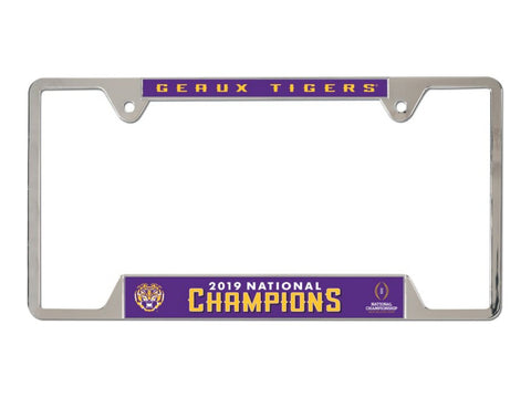 Shop LSU Tigers 2019-2020 CFP National Champions WinCraft Metal License Plate Frame - Sporting Up