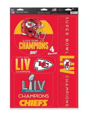 Shop Kansas City Chiefs 2020 Super Bowl LIV Champions WinCraft Multi-Use Decal Sheet - Sporting Up