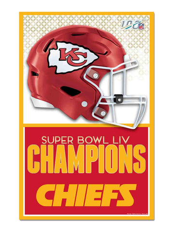 Panneau mural en bois Wincraft des champions du Super Bowl liv des Chiefs de Kansas City 2020 - faire du sport