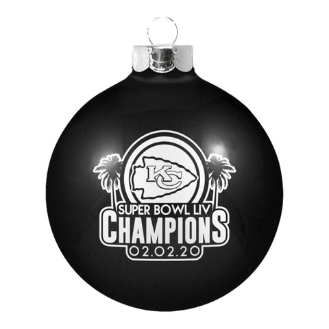 Shop Kansas City Chiefs 2020 Super Bowl LIV Champions Black Glass Ball Tree Ornament - Sporting Up