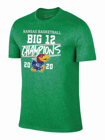 T-shirt vert St. Patty's des champions de basket-ball BIG 12 des Kansas Jayhawks 2020 - Sporting Up