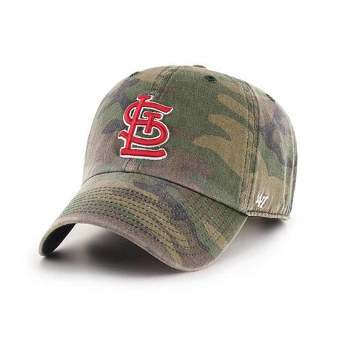 Shop St. Louis Cardinals '47 Camouflage Clean Up Adj. Strapback Slouch Hat Cap - Sporting Up