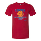 Kansas 2020 Basketball National Champions Red Crew T-Shirt - Sporting Up