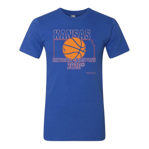 Achetez le t-shirt bleu des champions nationaux de basket-ball du Kansas 2020 - Sporting Up