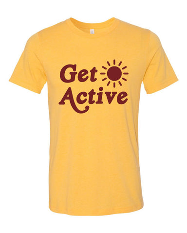 Shop Get Active Sun T-Shirt - Heather Yellow - Sporting Up