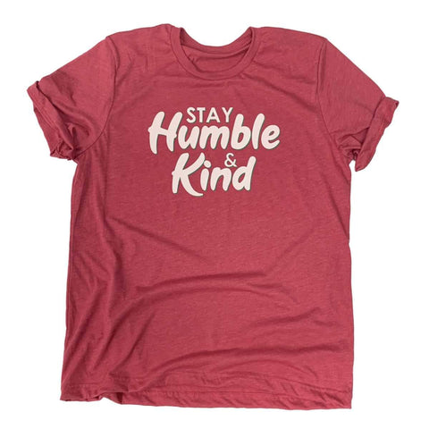 Restez humble et gentil t-shirt - framboise bruyère - faire du sport