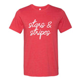 Stars & Stripes 4th of July T-Shirt - Heather Red - Sporting Up