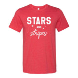 Stars and Stripes 4th of July T-Shirt - Heather Red - Sporting Up