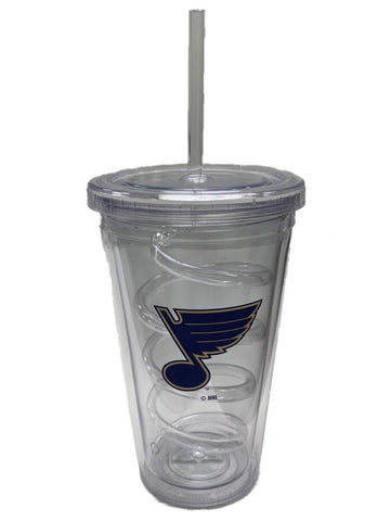 Vaso transparente con pajita Crazy Swirl de St. Louis Blues NHL Boelter Brands - Sporting Up