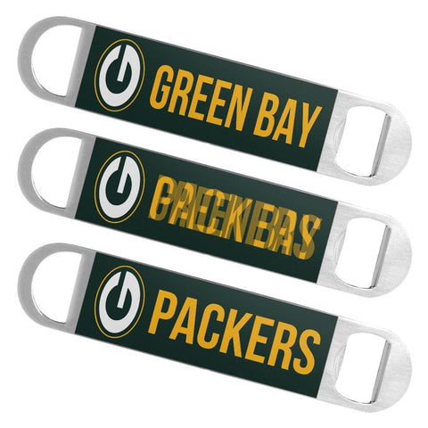 Shop Green Bay Packers NFL Boelter Brands Hologram Logo Metal Bottle Opener Bar Key - Sporting Up
