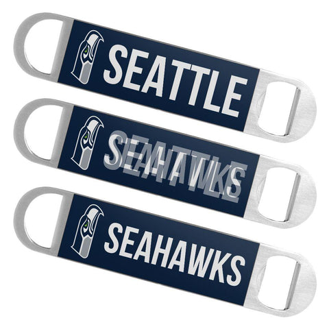 Seattle Seahawks NFL Boelter Brands Hologram Logo Metal Bottle Opener Bar Key - Sporting Up