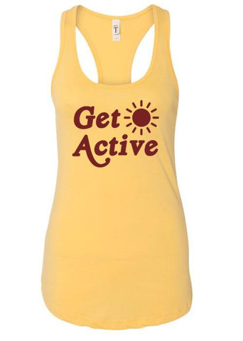 Get Active Sun Racerback Tank Top - Banana Cream - Sporting Up